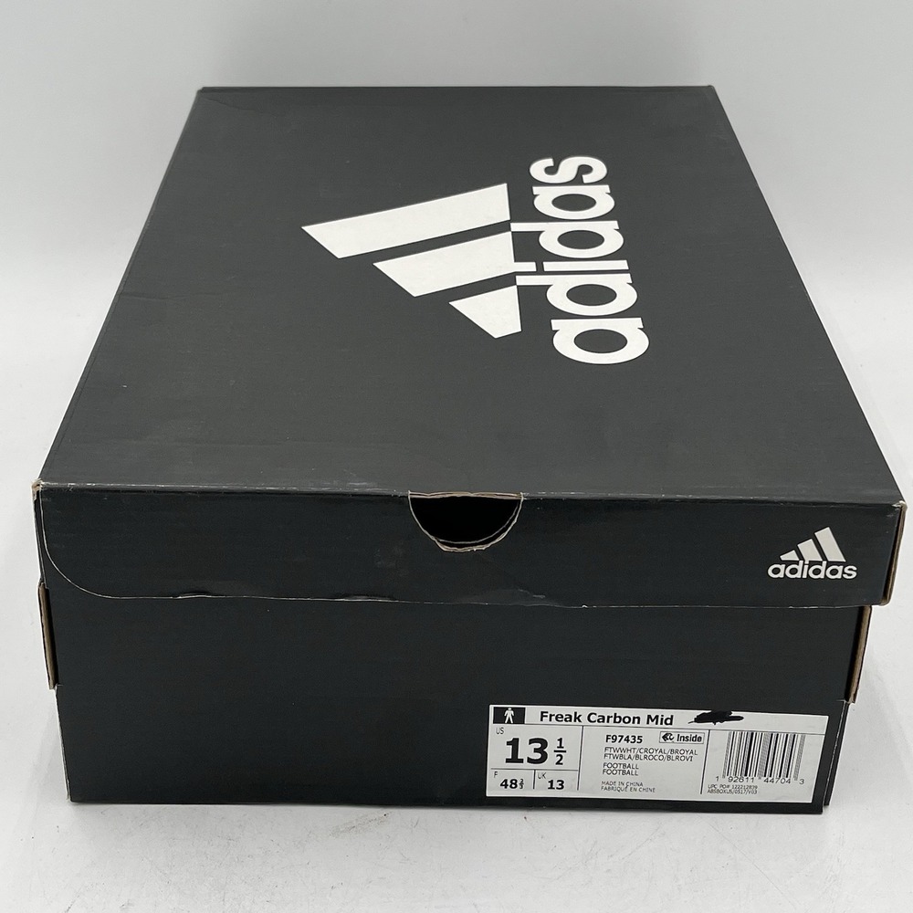 NEW! Adidas Freak X Carbon Mid Football Cleats - White/Blue - Size 13.5 - F97435 - Picture 10 of 13